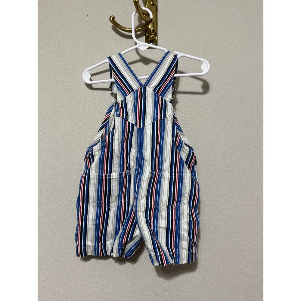 Gymboree Overalls Baby 12-18M‎ Multi Striped Vintage 1998 Gymsport Shortalls